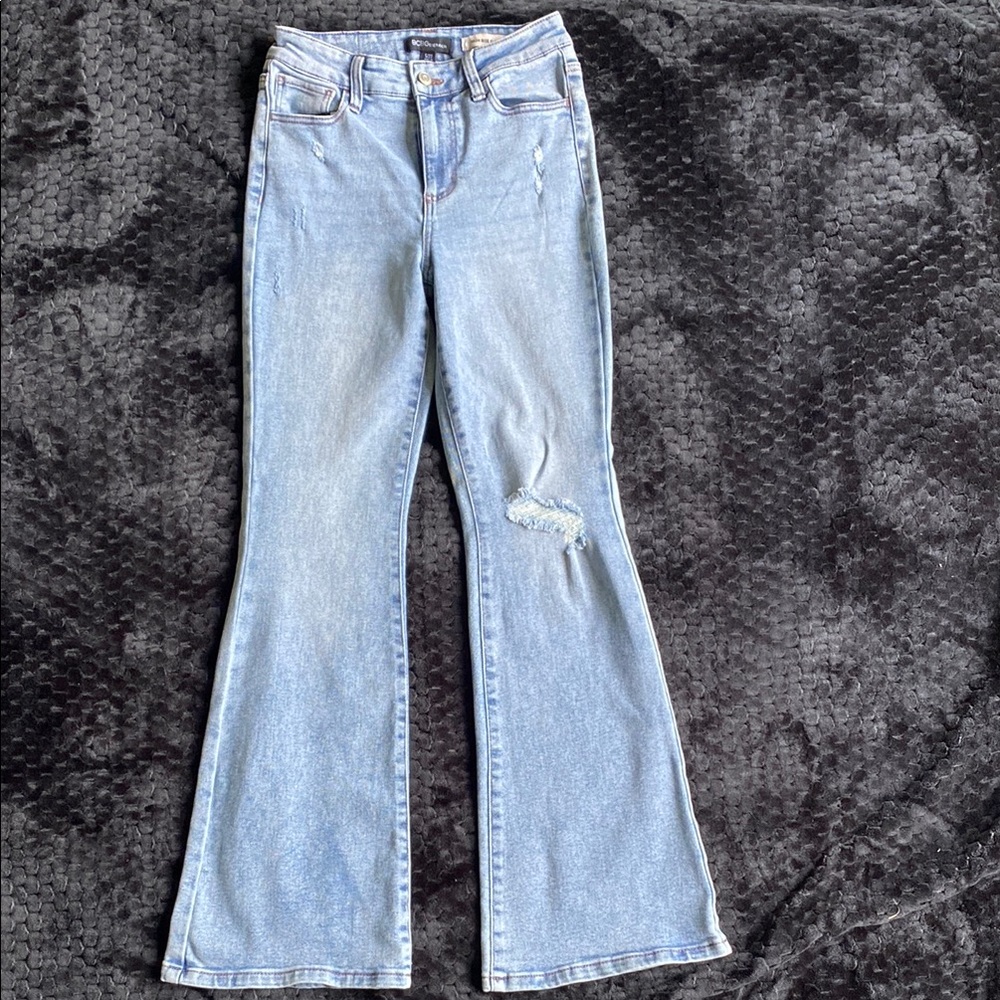 BCBGeneration Blue Flare Wide Leg Jeans